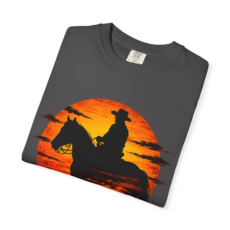 Live Free Cowboy Sunset T-shirt | Targets Unlimited Back Graphic