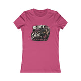 Shoot Like a Girl tee in Berry, fitted cut, front graphic laid flat — image 4