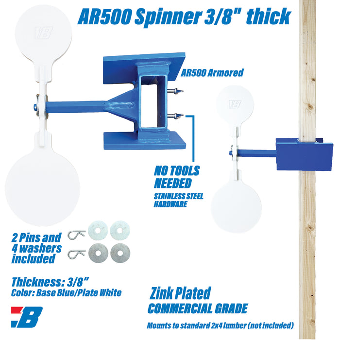 Bash Targets Target Stand Spinner 2x4 - 3/8"