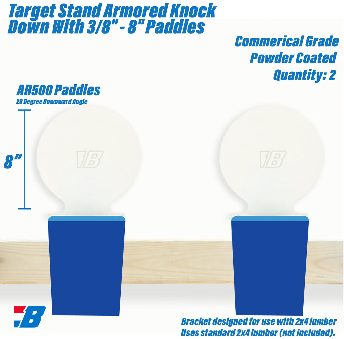 Bash Targets Target Stand Knock Down 2x4 - 3/8