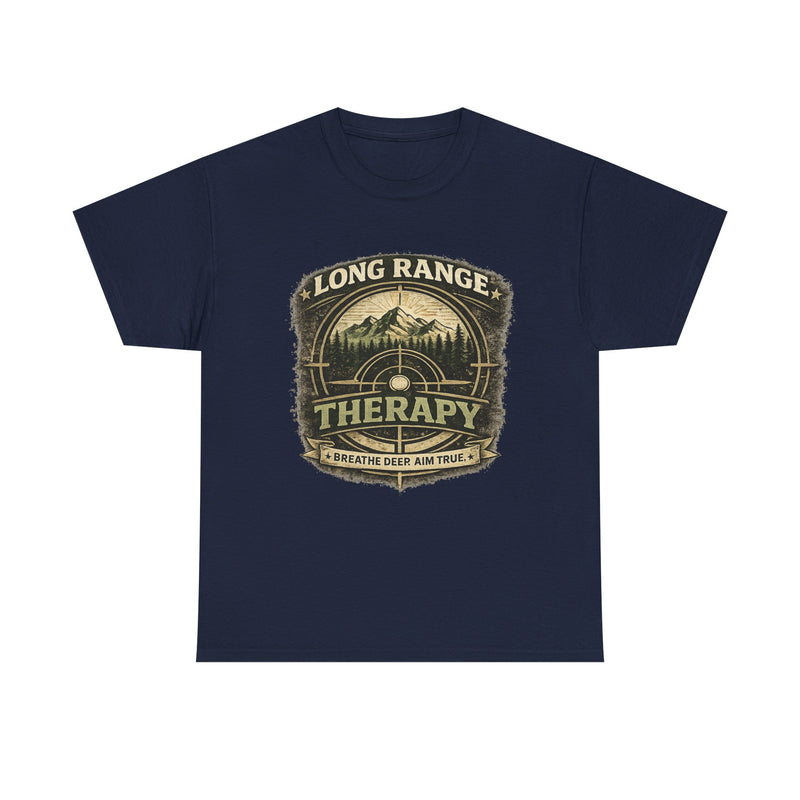 Long Range Therapy Target Shooting T-Shirt — "Long Range Therapy" Rifle Shooter Tee