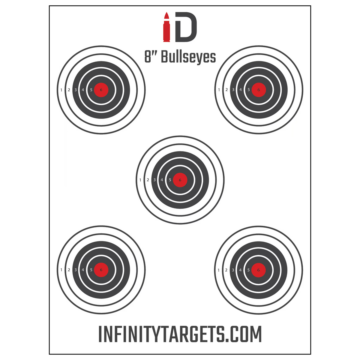 8 Inch Bullseye Paper Targets (18″x24″)