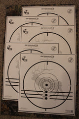 Determinator Elk Obsession: several elk targets fanned out on a wooden table — image 1