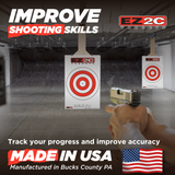 EZ2C Targets #6: 10" Bullseye Paper Shooting Target 11"x17" USA MADE