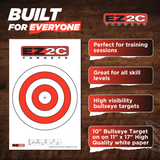 EZ2C Targets #6: 10" Bullseye Paper Shooting Target 11"x17" USA MADE
