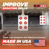 EZ2C Targets #24: Six Bullseye 11"x17" Shooting Paper Target USA MADE