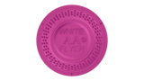 White Flyer night shooting clay with a pink top, seen from above with the embossed AA logo