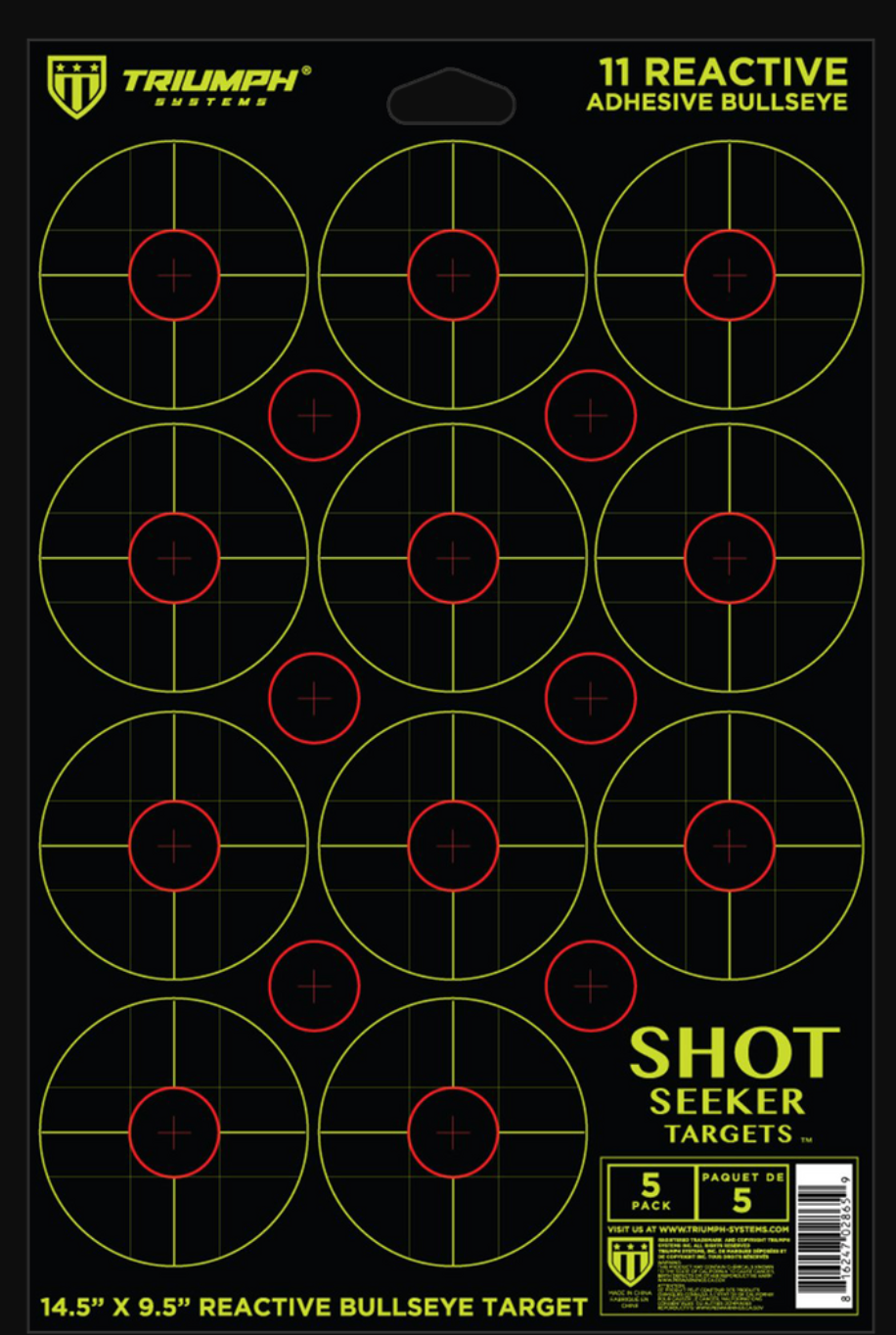 Shot Seeker with 3" Reactive Adhesive Bullseyes - 5PK