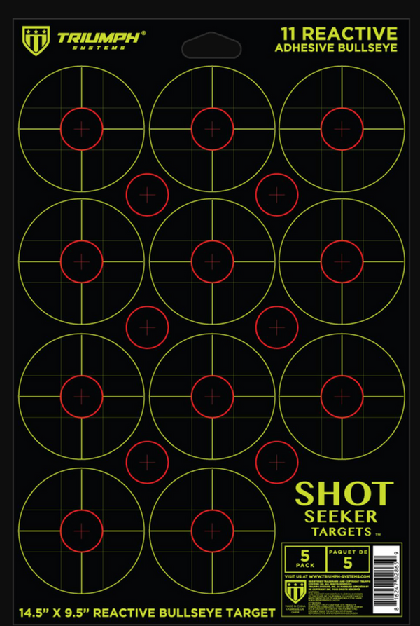 Shot Seeker with 3" Reactive Adhesive Bullseyes - 5PK