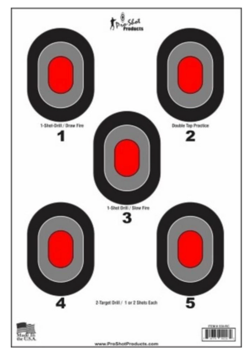 5 Bullseye Paper Target with Red Centers - 25 Pack