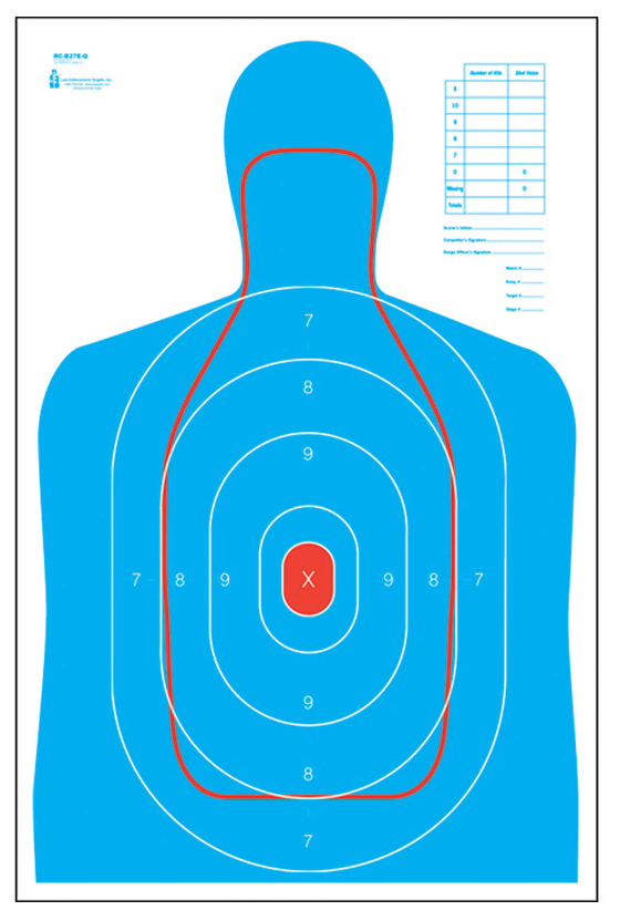 Action Target RCB27EQ100 Qualification B-27E & FBI Q Combo Silhouette Hanging Paper 23" x 35" Blue/White 100 Per Box
