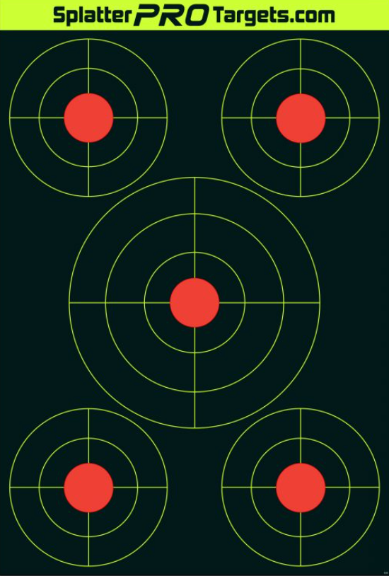 Splatter Pro Multi-Bullseye Target 12x18
