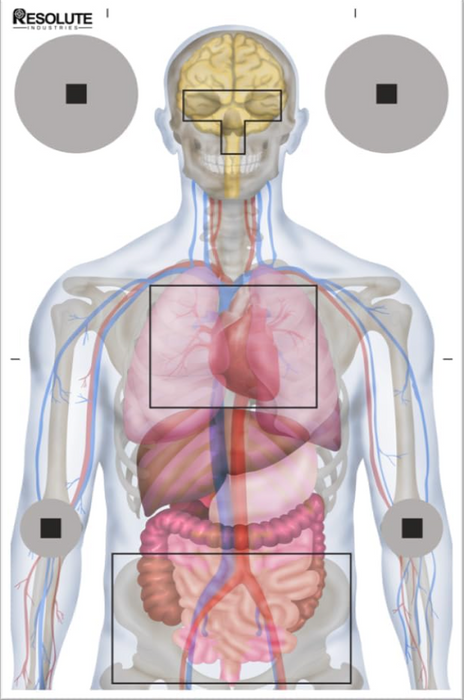 Resolute 23x35 Medically Designed Paper Shooting Targets/25 Pack