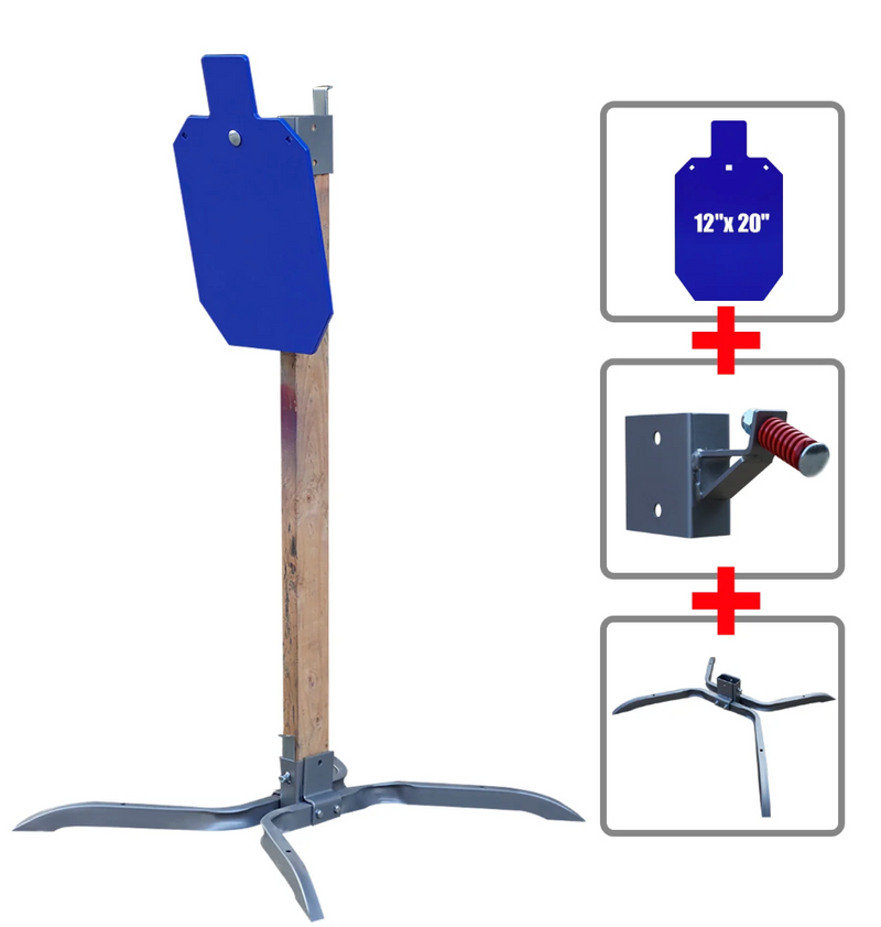 AIMPULSE Claw Base Shooting Target Bundle – 12" x 20" AR500 Steel Target Set