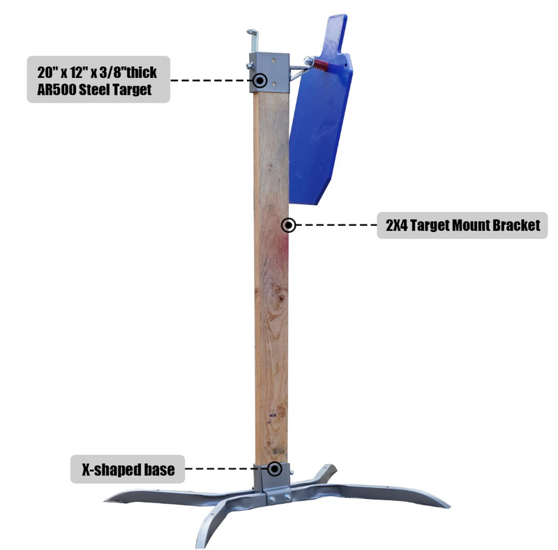AIMPULSE Claw Base Shooting Target Bundle – 12" x 20" AR500 Steel Target Set