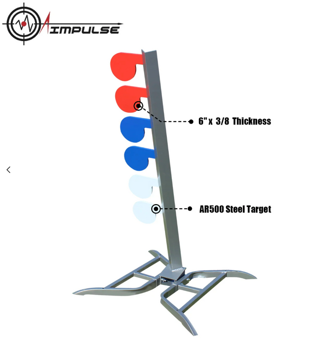 AIMPULSE Dueling Tree with 6" x 3/8" AR500 Steel Paddle Targets