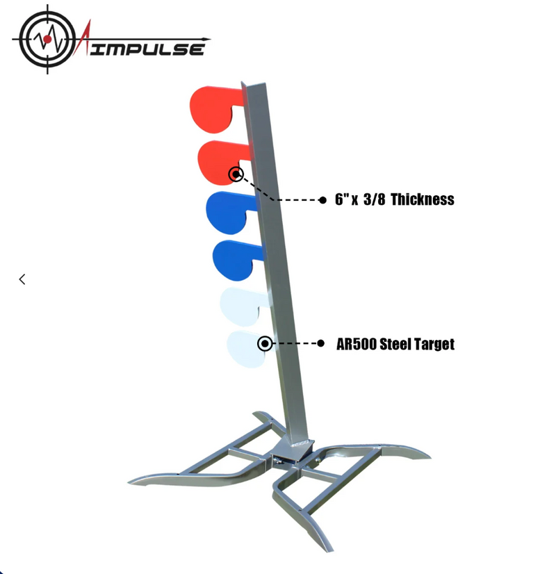 AIMPULSE Dueling Tree with 6" x 3/8" AR500 Steel Paddle Targets