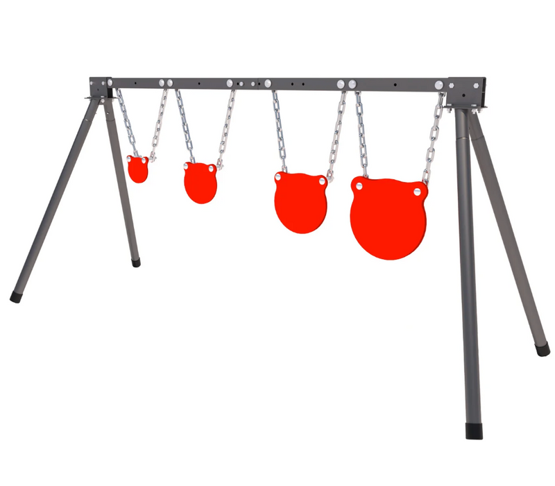 AIMPULSE Training Target System – Complete Set with Stand, Chains & 4 AR500 Steel Gong Targets