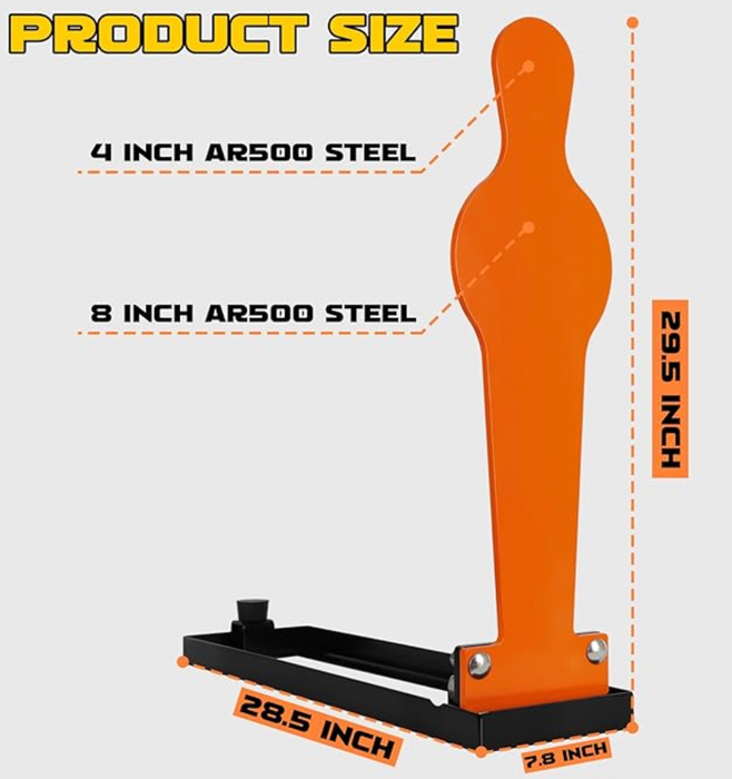 Highwild 28" AR500 Steel 3/8" Thick Auto Reset Popper Target for Pistol and Rifle Shooting
