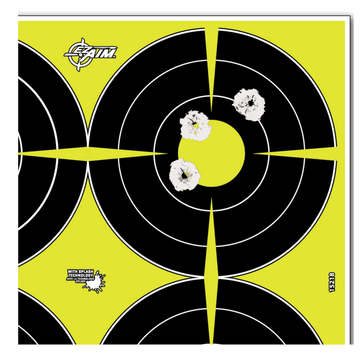 EZ-Aim Splash Reactive Target SPOT Paper Hanging 12" x 12" Black/Yellow 12 PK