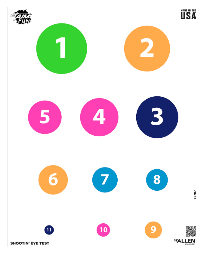 EZ-Aim Eye Test Hanging Paper 24" x19" Multi-Color 4 Pack