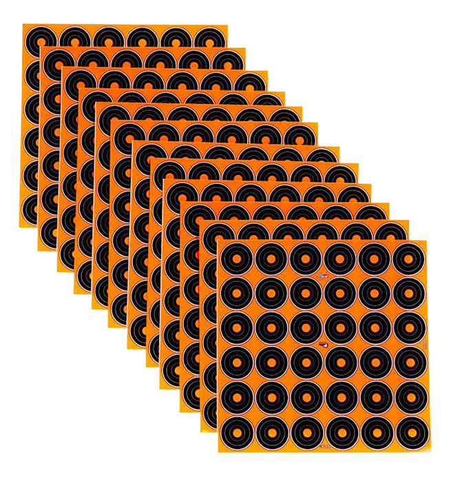 EZ-Aim Splash Reactive Self-Adhesive Paper Black/Orange 1" Bullseye 12 Pack