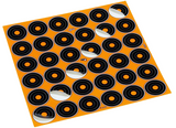 EZ-Aim Splash Reactive Self-Adhesive Paper Black/Orange 1" Bullseye 12 Pack — image 2