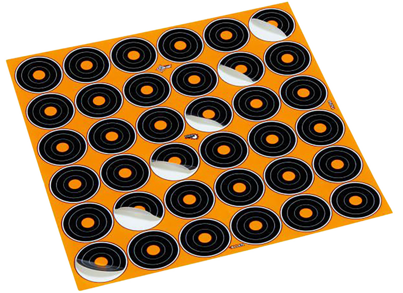 EZ-Aim Splash Reactive Self-Adhesive Paper Black/Orange 1" Bullseye 12 Pack