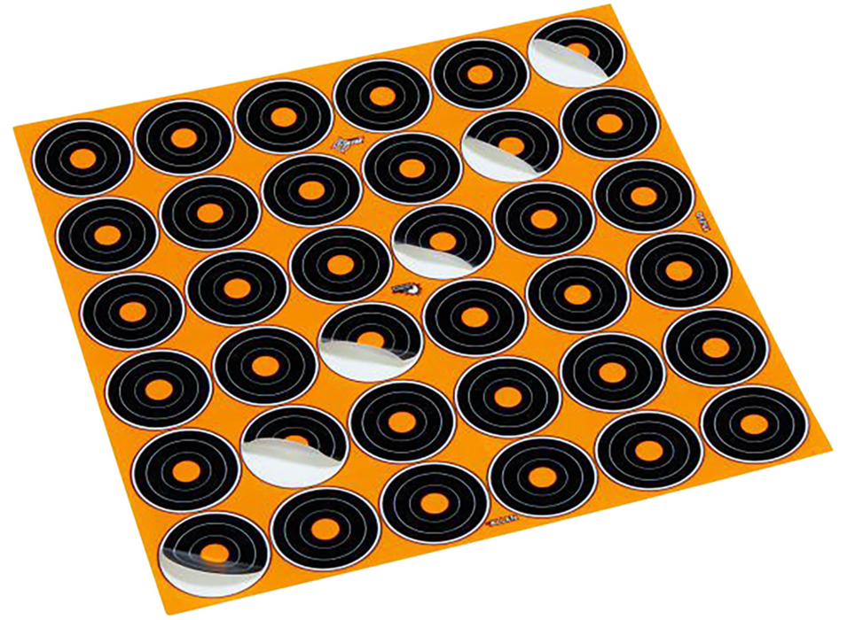EZ-Aim Splash Reactive Self-Adhesive Paper Black/Orange 1" Bullseye 12 Pack