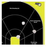 EZ-Aim Splash Reactive Target Oval Paper Hanging Handgun 12" x 18" Black/Yellow 8 Per Pkg — image 2