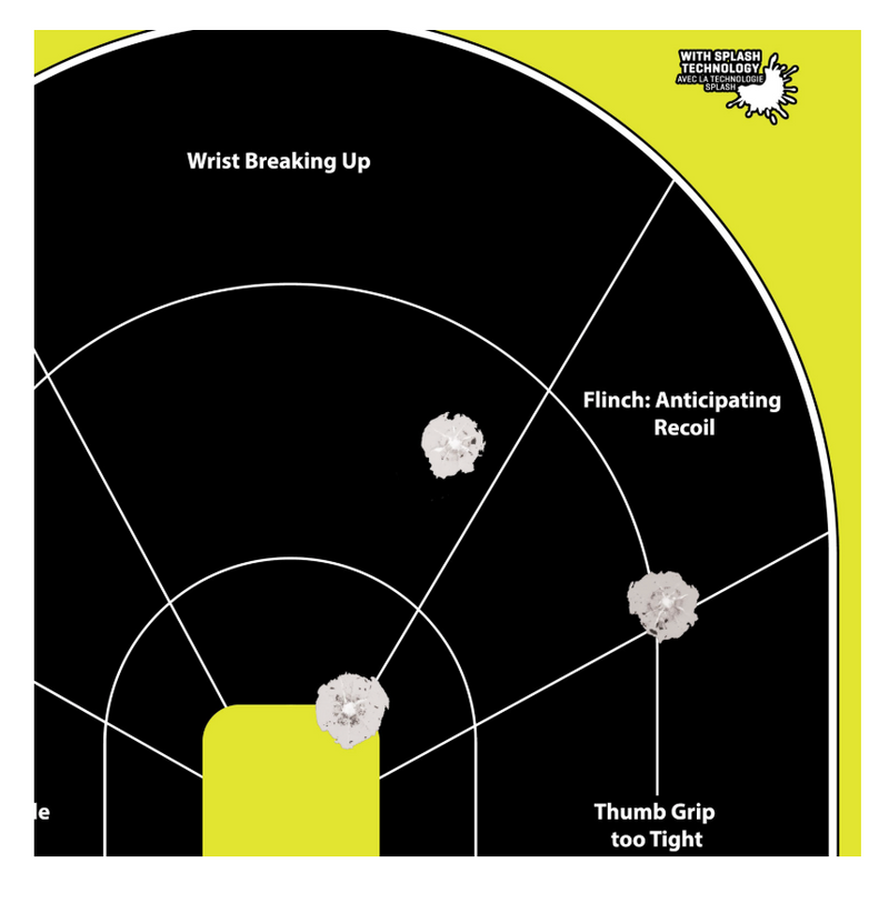 EZ-Aim Splash Reactive Target Oval Paper Hanging Handgun 12" x 18" Black/Yellow 8 Per Pkg
