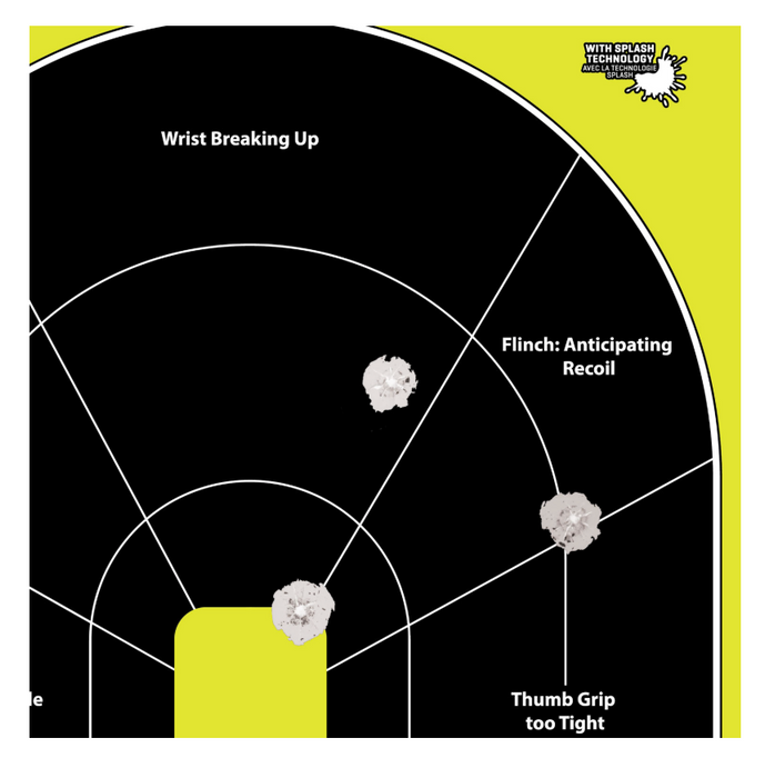 EZ-Aim Splash Reactive Target Oval Paper Hanging Handgun 12" x 18" Black/Yellow 8 Per Pkg