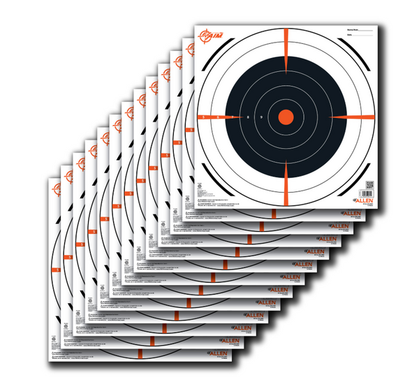 EZ-Aim Bullseye Hanging Paper 12" x 12" Black/White 13 Per Pack