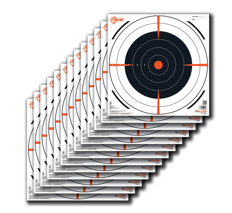 EZ-Aim Bullseye Hanging Paper 12" x 12" Black/White 13 Per Pack