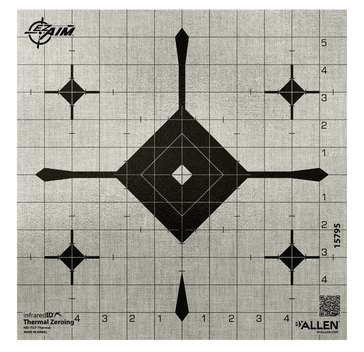 EZ-Aim Grid Bullseye Adhesive Thermal ID Bullseye Paper 12" x 12" Gray