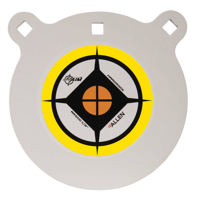 EZ-Aim Hardrock 8" Black/White/Yellow AR500 Steel Gong, 0.50" Thick, Hanging