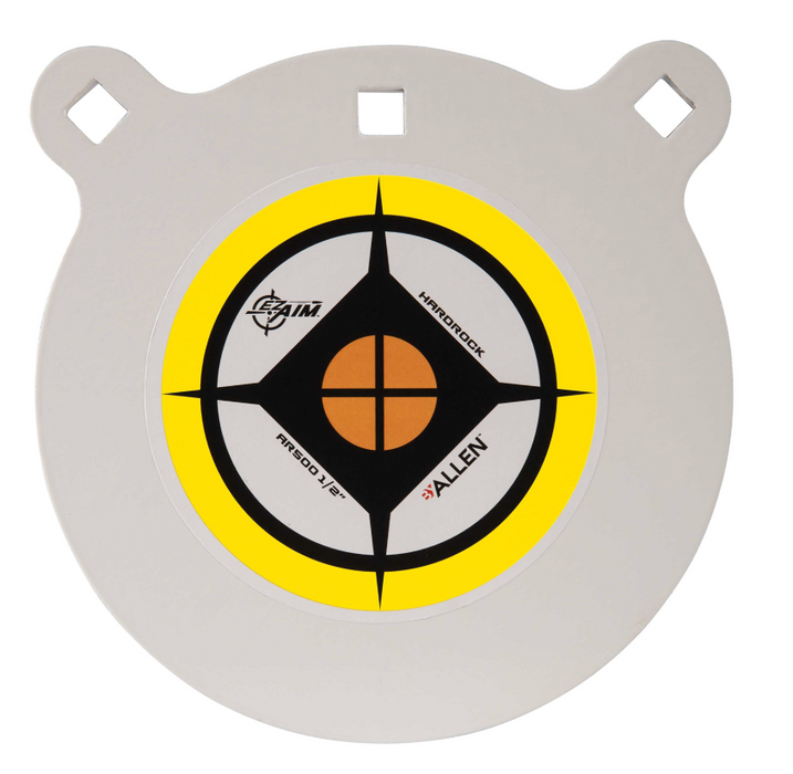 EZ-Aim Hardrock 8" Black/White/Yellow AR500 Steel Gong, 0.50" Thick, Hanging