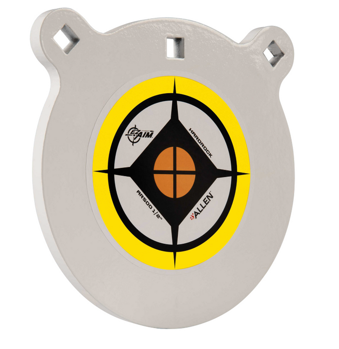EZ-Aim Hardrock 8" Black/White/Yellow AR500 Steel Gong, 0.50" Thick, Hanging
