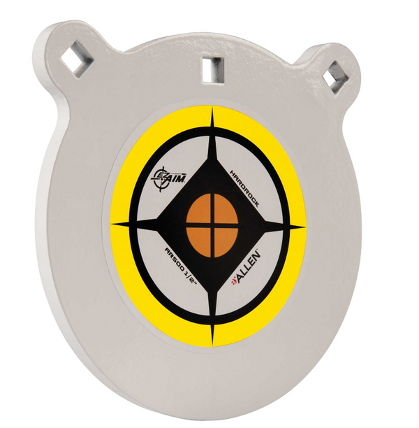 EZ-Aim Hardrock 10" AR500 Steel Gong Shooting Target .50" Thickness White / Yellow / Black