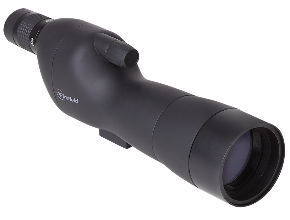 Firefield FF11018K Spotting Scope Kit 20-60x 60mm Black Rubber Armor Angled Body BaK-4 Roof Prism & Straight Eye Piece