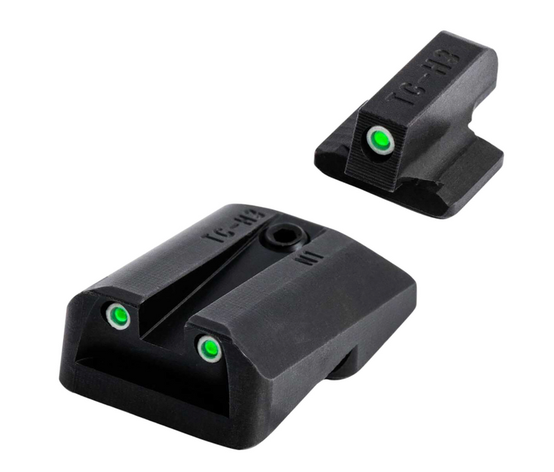 TruGlo TG231G1A Tritium Green Tritium Front & Rear/Black Nitride Fortress Frame, Compatible w/Glock 42/43/43X/48 Except MOS, Front Post/Rear Dovetail Mount