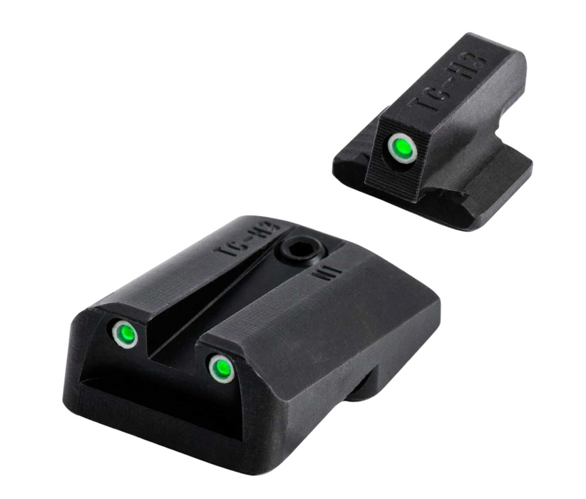 TruGlo TG231G1A Tritium Green Tritium Front & Rear/Black Nitride Fortress Frame, Compatible w/Glock 42/43/43X/48 Except MOS, Front Post/Rear Dovetail Mount