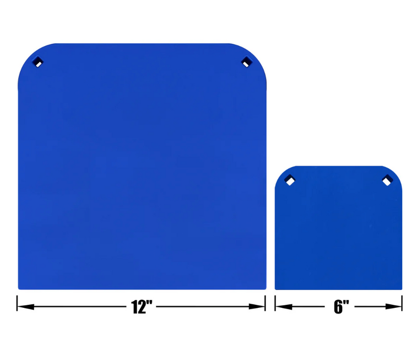 AIMPULSE AR500 Steel Target Set – 6" & 12" Square Shooting Plates, 1/2" Thick with Heavy-Duty Rubber Straps & Target Stand