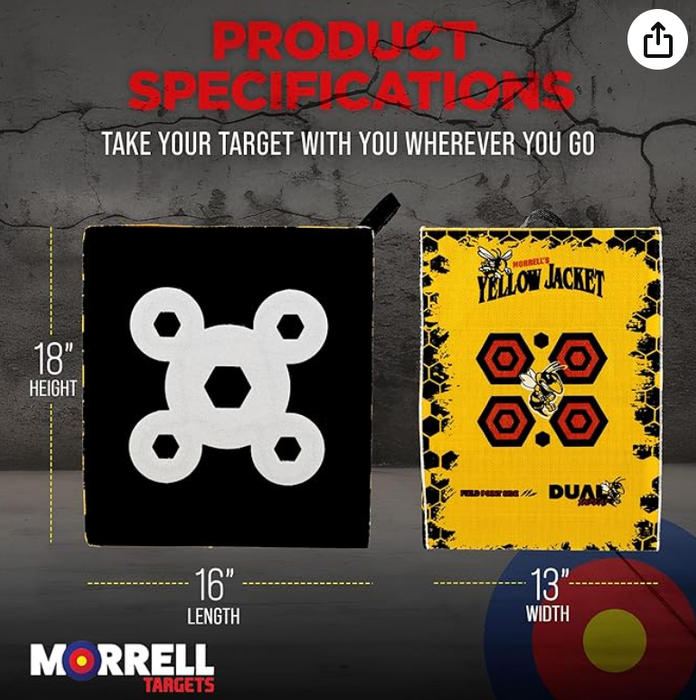 Morrell Targets Yellow Jacket 380 FPS Dual Threat Weather Resistant Crossbow Cube (2 Pack)