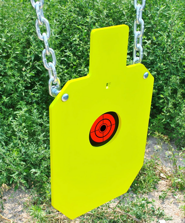 Top Tier Biz AR500 Steel Target - 12" x 20" x 3/8" Silhouette Bullseye Torso Reactive Metal Target