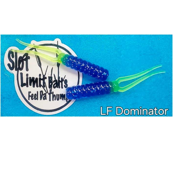 Slot Limit Baits 2.5in Twin Tail Plastic Crappie Fishing Tube (12 Pack)