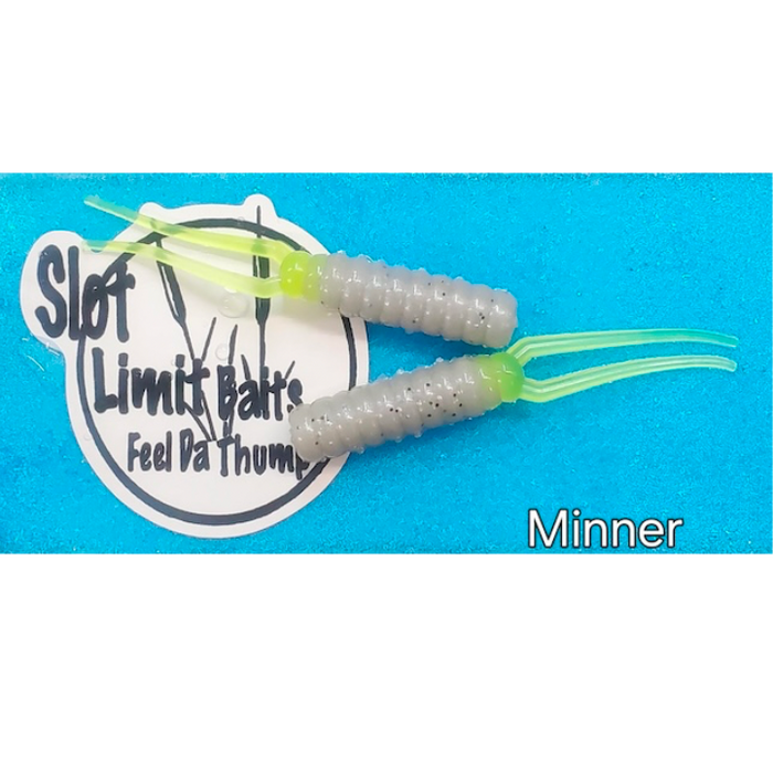 Slot Limit Baits 2.5in Twin Tail Plastic Crappie Fishing Tube (12 Pack)