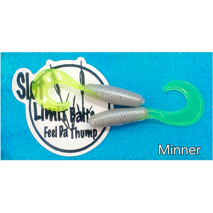 Slot Limit Baits 2in Curly Tail Grub Plastic Fishing Tube (12 pack)