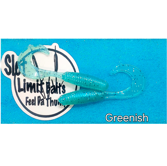 Slot Limit Baits 2in Curly Tail Grub Plastic Fishing Tube (12 pack)