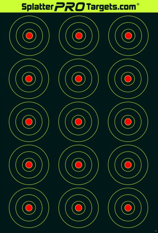 Splatter Pro 9 Up Bullseye Targets 12x18